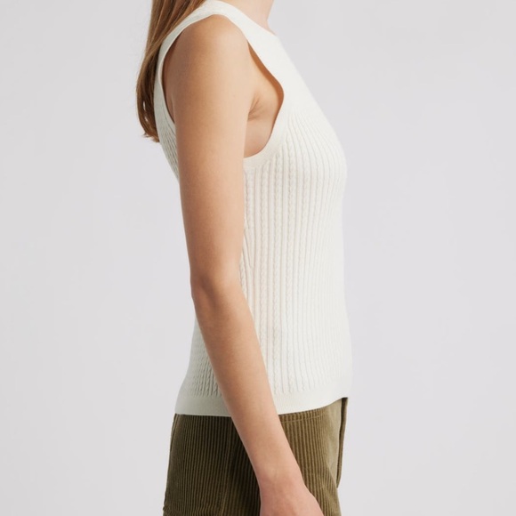 Frame Denim Ivory Ribbed Tank Top - Picture 8 of 14